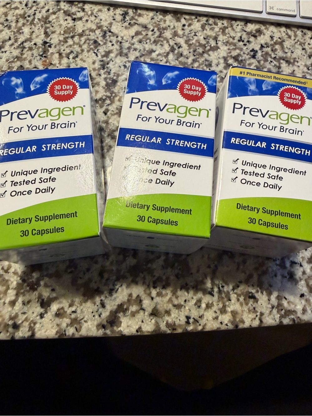 Lot of 3 Prevagen Regular Strength 30 capsules each